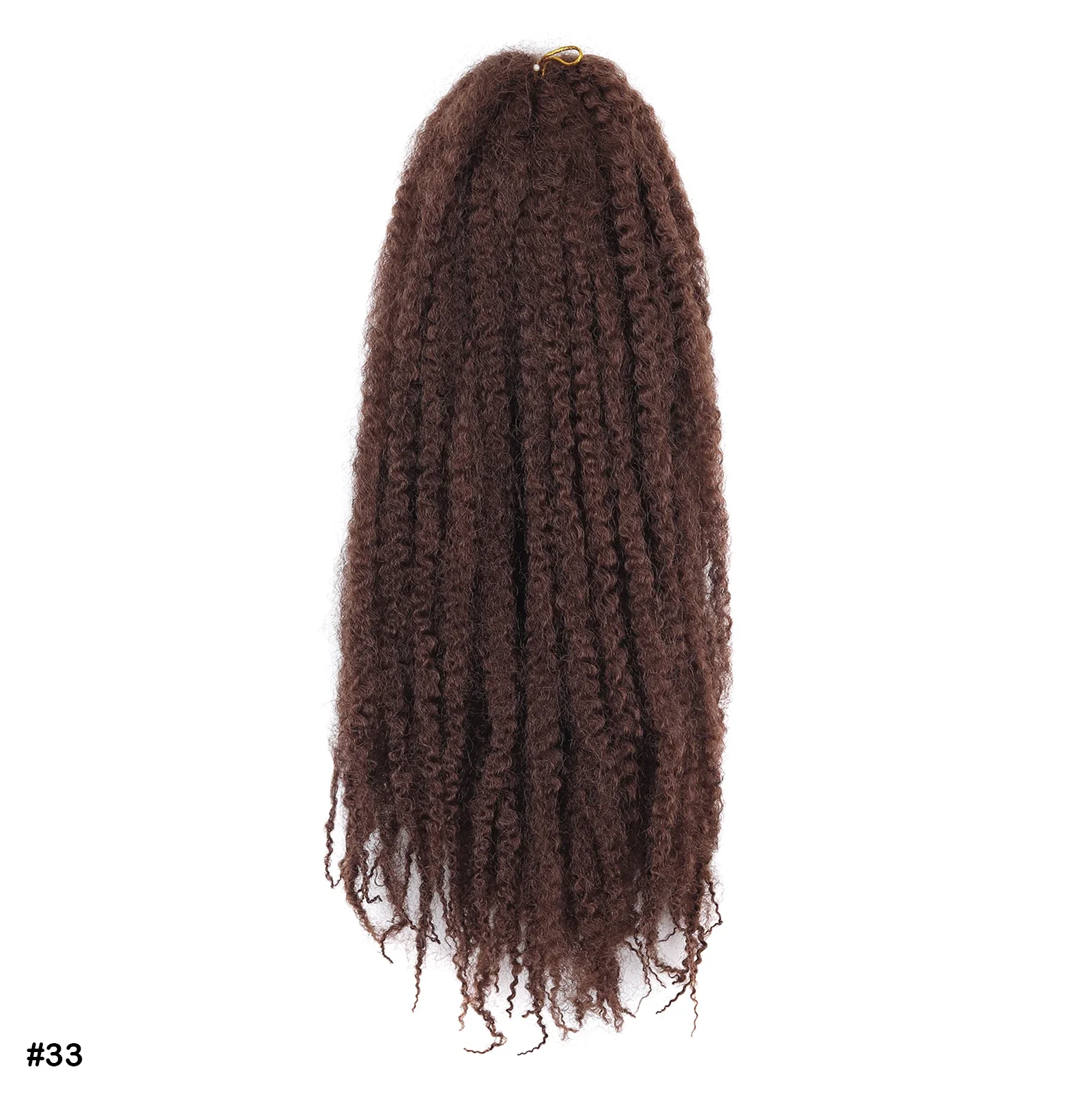 Pelo de ganchillo Marley Twist, pelo trenzado corto y rizado, trenzas bohemias, extensiones de cabello de ganchillo sintético, peinado Afro negro: # 33