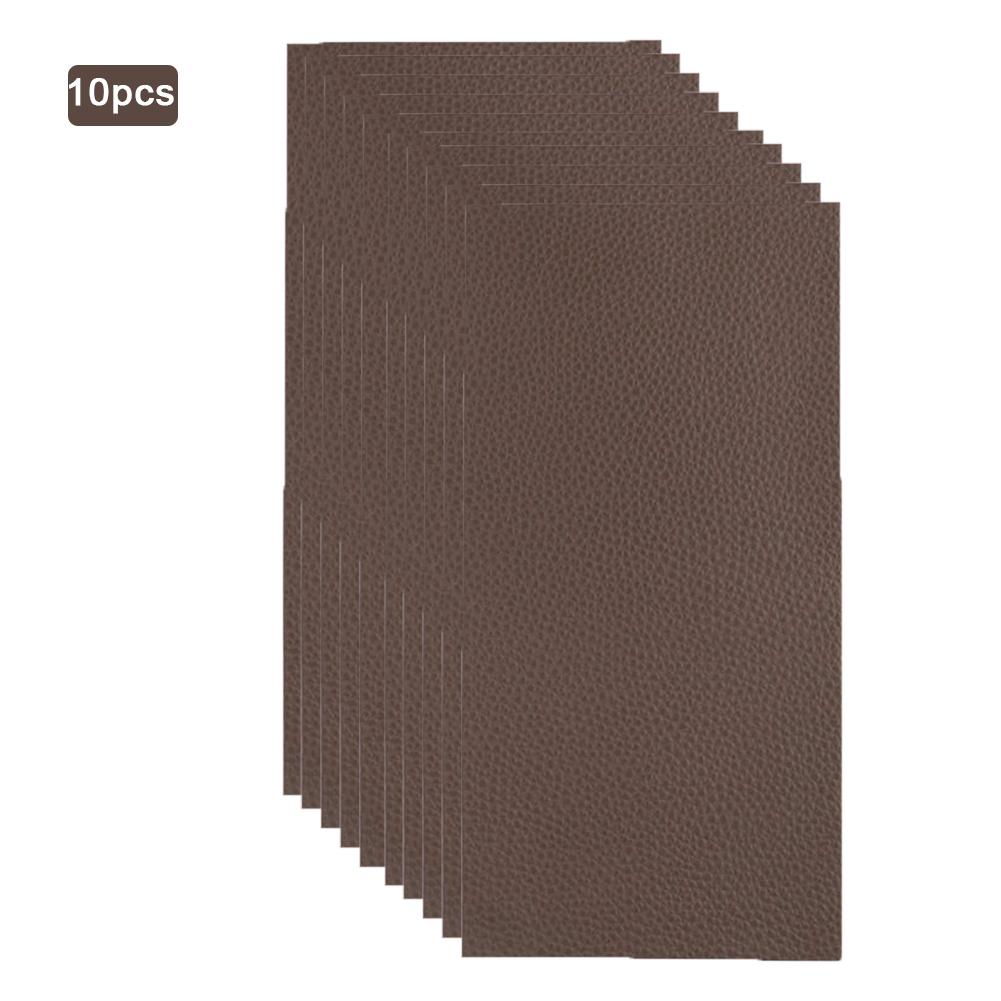 5Pcs/10Pcs Leather Repair Patch Adhesive Backing Leather Seat Patch Kit For Couch Furniture Sofa/Jackets Repair Accessory: 10pcs Chocolate