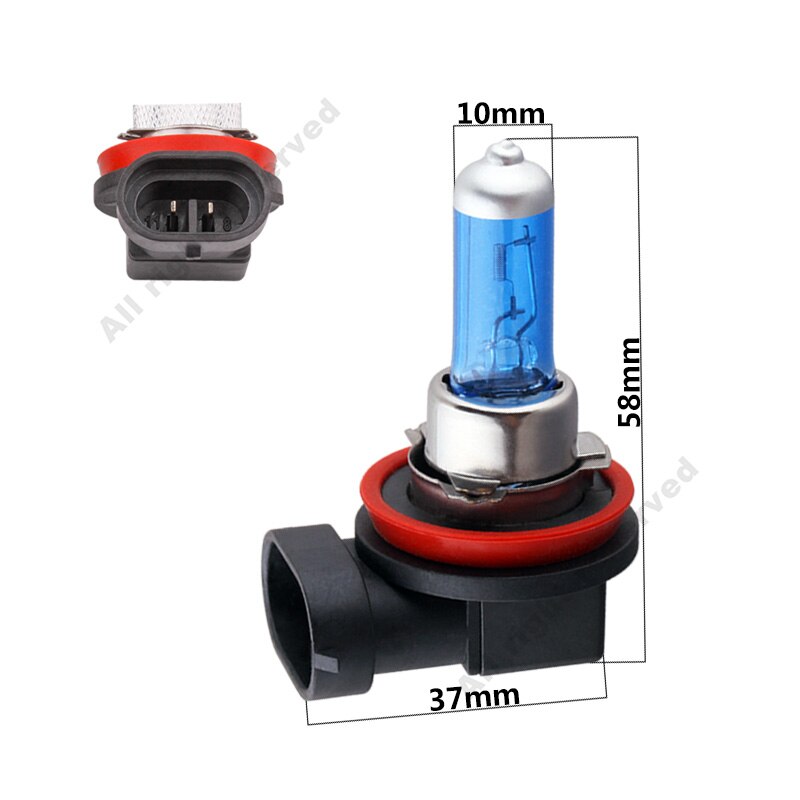 H11 100W automatyczny intensywna biała halogenowe żarówki samochodowe światła przeciwmgielne reflektory lampa źródło światła samochodu parking 5200K 12V