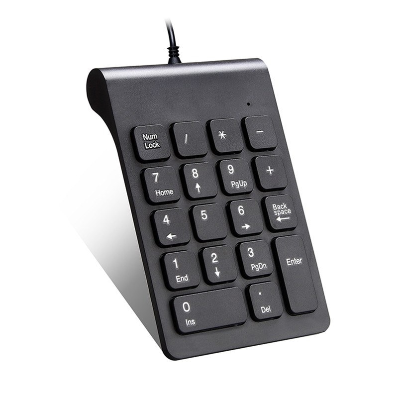 Quiet Comfortable Wired USB PS/2 Universal Ultrathin Numeric Keypad Numpad Number Mini Pad Keyboard Black 0