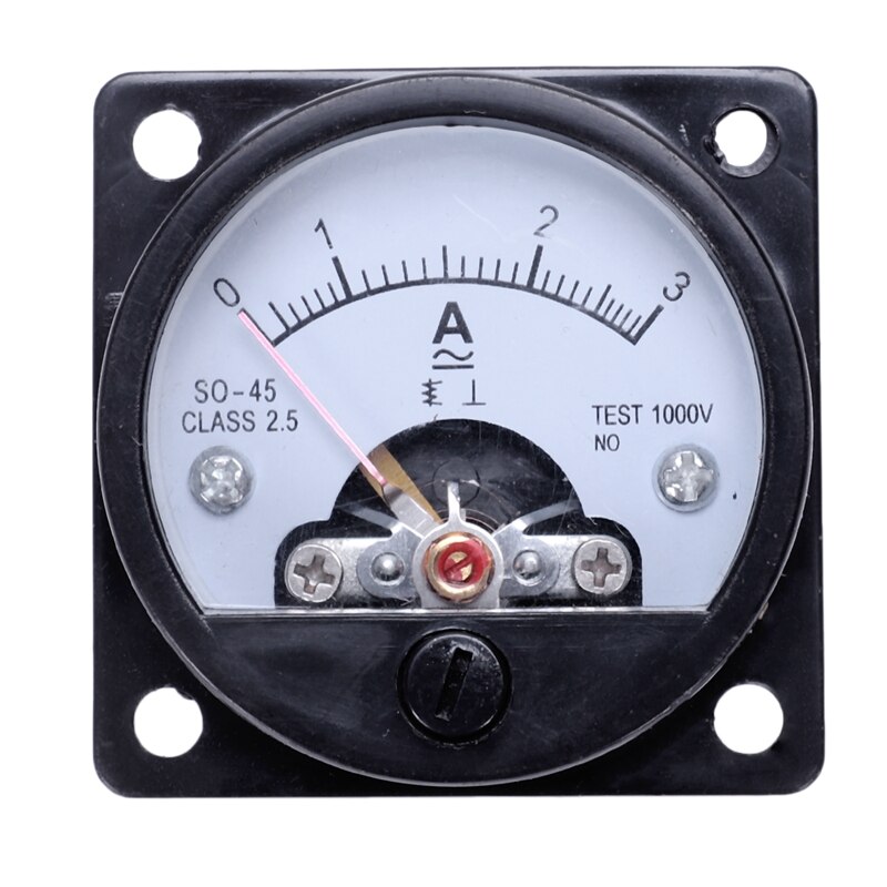 AC 0-3A Round Analog Panel Meter Current Measuring Ammeter Gauge Black: Default Title