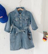 MILANCEl 2020 autunno nuovo bambini dei camici del denim di modo dei ragazzi vestiti girano giù il collare ragazze tuta: 7