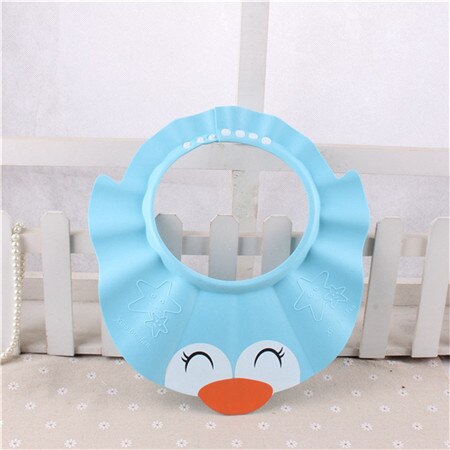 Baby tegneserie badehætte solid shampoo badehat justerbar hat småbørn børn vaske hår beskytter beskytter babypleje