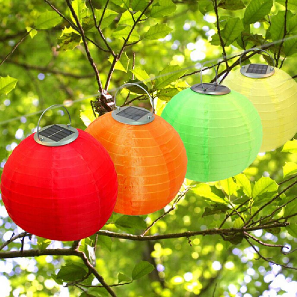 30cm Solar Chinese Style Lantern Hanging Lamp IP44 Waterproof Automatic Charging Outdoor Solar Lantern LED Garden Decor Light