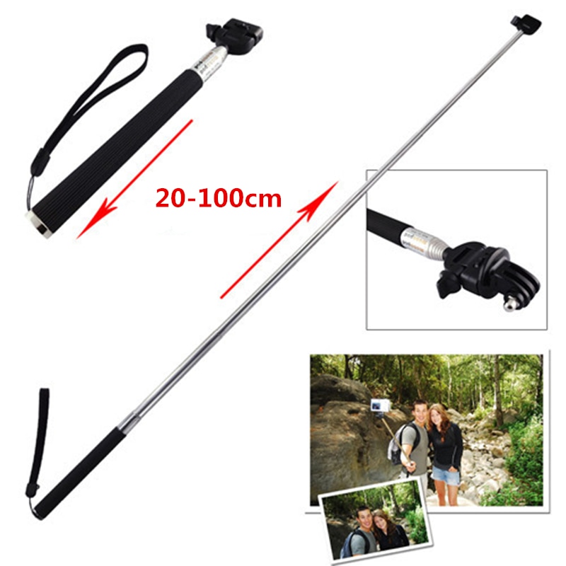 ORBMART Extendable Handheld Selfie Stick Monopod + Mount Adapter For Gopro Hero 5 4 3 3+ 2 SJ4000 Xiaomi Yi Sport Action Camera