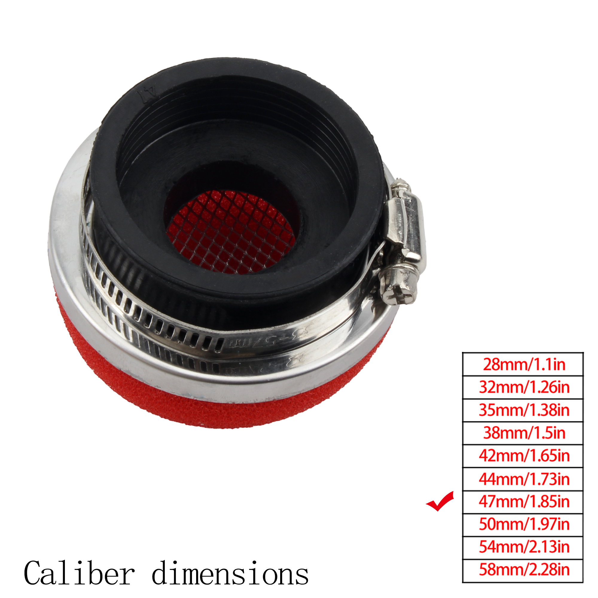 Moto Filtro aria Pulitore Filtro aria 2 tempi Motore sporco fossa bicicletta scooter 28/32/35/38/42/45/50/54/58 MILLIMETRI Parti di Moto: Rosso