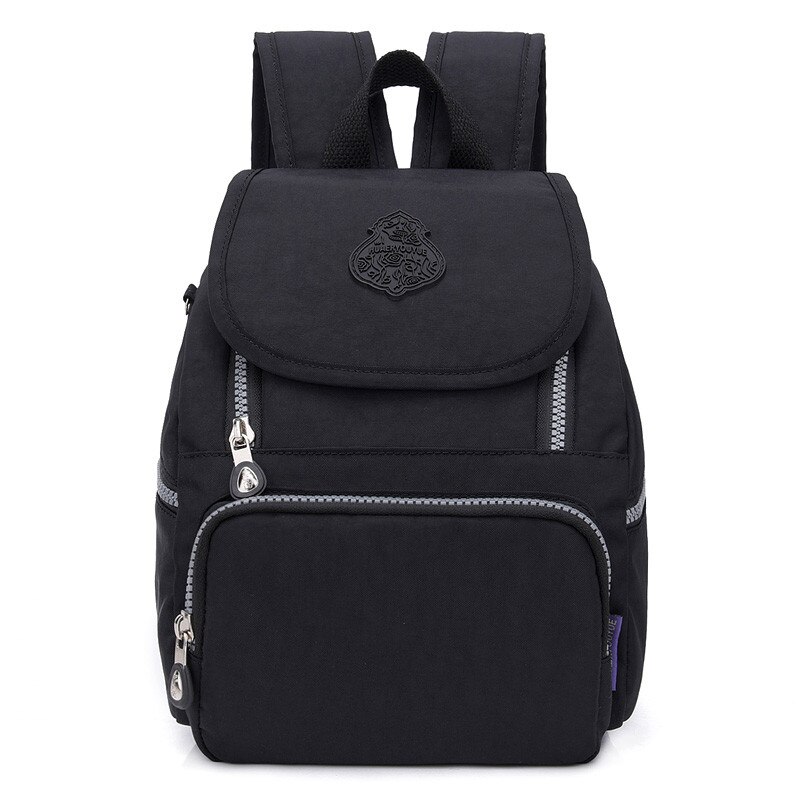 Nylon Rucksack Backpack Female Casual Women's Little School Bags For Teenage Girls Preppy Lady Backpack Feminina Mochila: Black