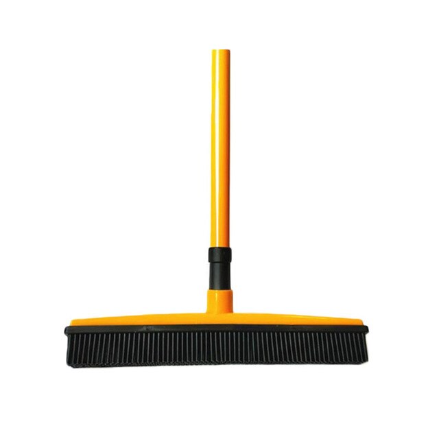Adjustable Rubber Pet Hair Removal Broom Brush Dust Scraper Carpet Sweeper Wash Mop Telescopic Wipe Window Car Floor Cleaner: Orange Set