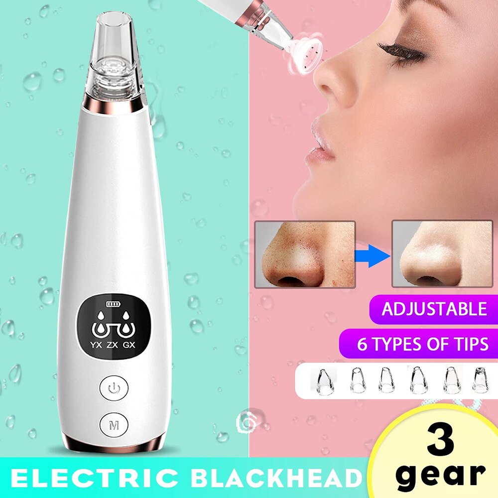 Blackhead Vacuum Cleaner Pore Ance Black Dots Extractor Facial Cleansing Pimple Remover Tool Nose Acne Remover Machine For Face