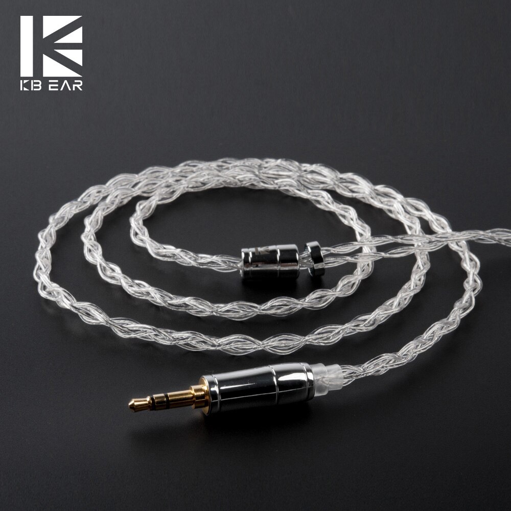 KBEAR Limpid 4 Core 4N 99.99% Purity Silver Earphone Cable with 2Pin/QDC/MMCX/TFZ Connector for KZ ZSX ZS10 PRO ZSN BLON BL03