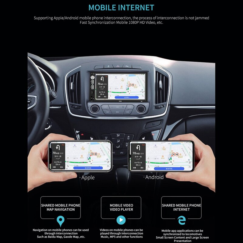 Uusi -7 tuuman autoradio autoradio  mp5 soitin stereovastaanotin 2 din autostereo tai radio para coche mirrorlink  x5