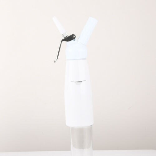 Dispensador de crema batida de acero inoxidable, herramientas de postre, 500 ml, a estrenar: Blanco