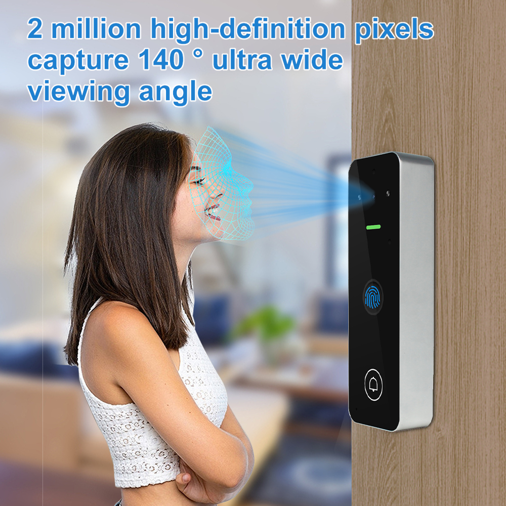 Wifi Home Video Intercom 1080P Video Deurbel Camera Biometrische Vingerafdruk Toegangscontrole Systeem Appartement Tuya Smart Life Ip65