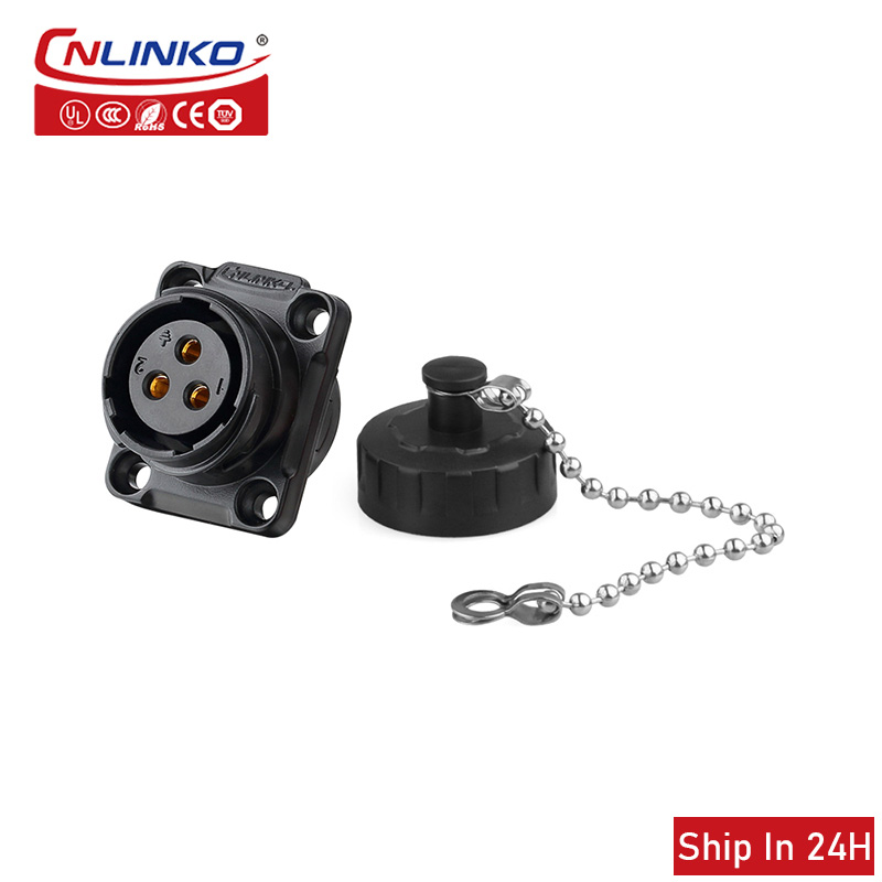 Cnlinko YM20 M20 2 3 4-pins connector draadconnector Waterdichte kunststof elektrische stopcontact Voedingsconnector: Bruin