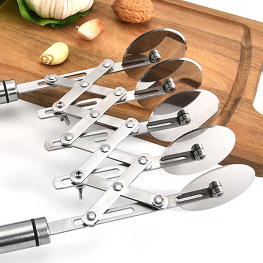 Stainless Steel 5 Wheels Roller Pizza Cutter Dough Divider Kitchen Bakeware Tool Great for cutting brownies cookies cake orpasta