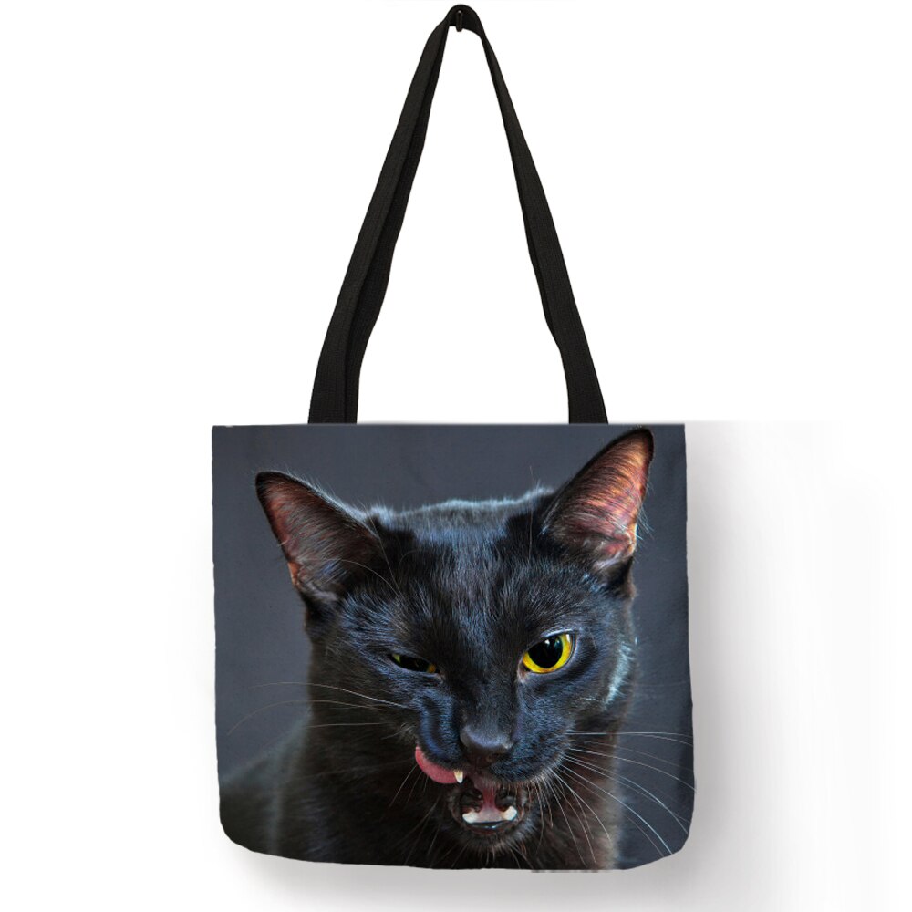 3 D Vivid Cat Herbruikbare Boodschappentas Vrouwen Casual Totes Zakken Met Print Linnen Handtassen: 003