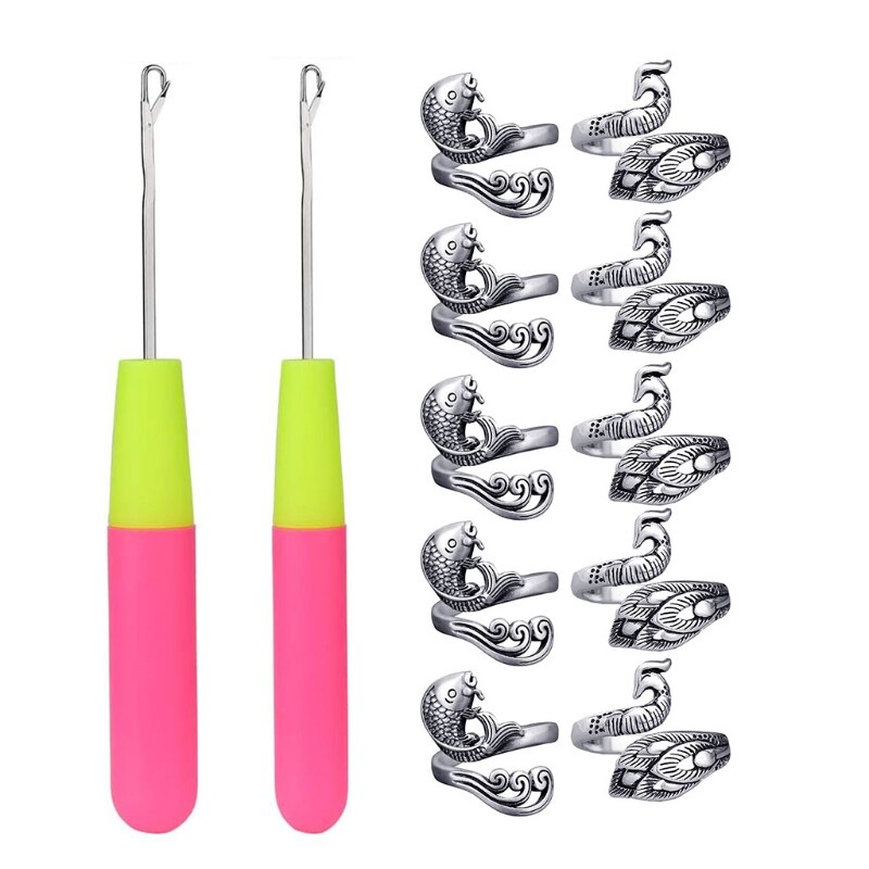 Adjustable Knitting Loop Ring, Crochet Loop Ring Knitting Accessories, Peacock O 667D: 8YY103019