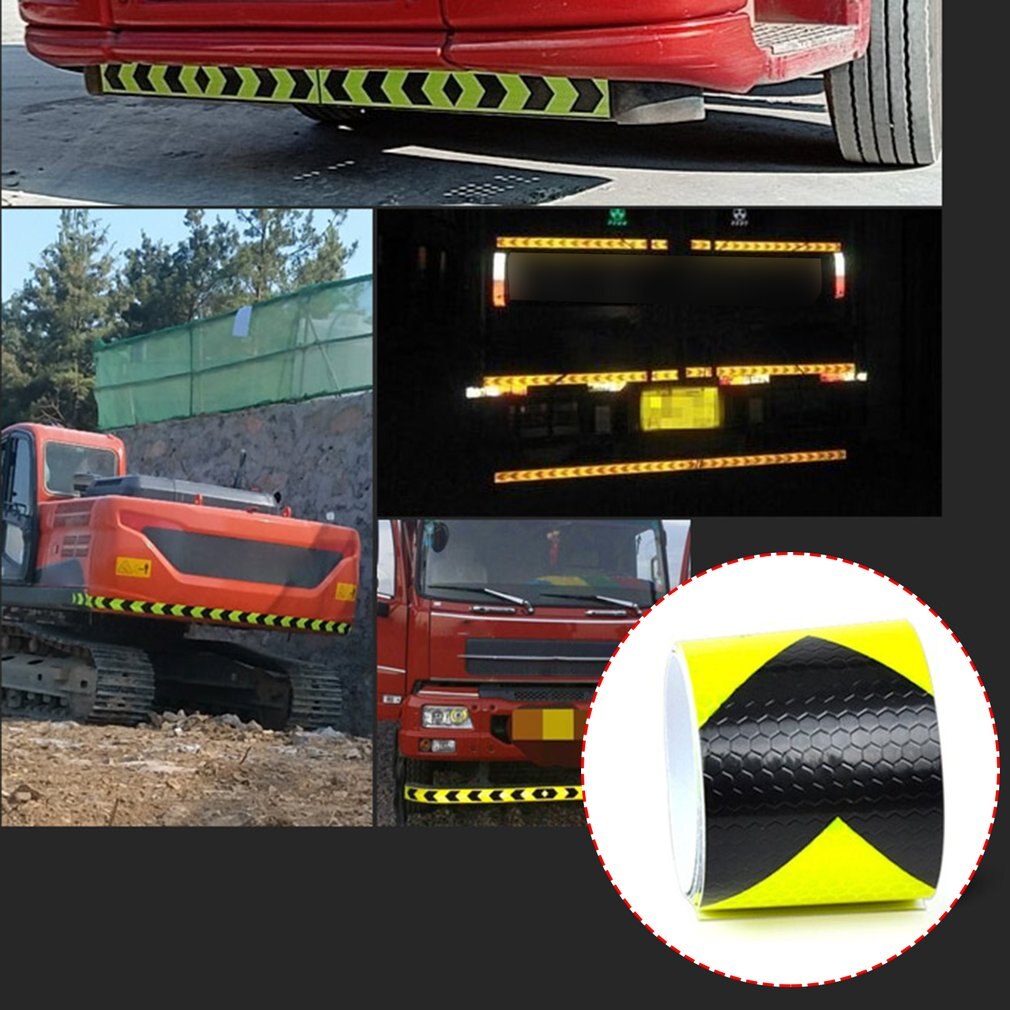 5CM Width Long Self-adhesive PVC Reflective Safety Warning Tape Road Traffic Construction Site Reflective Arrow 45M 3M