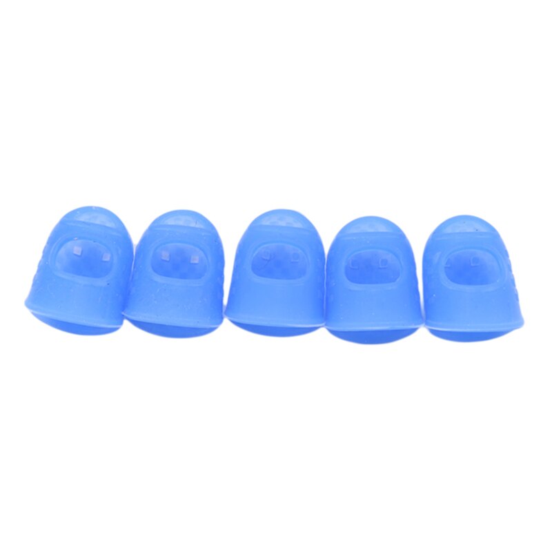 Protectores de dedos de silicona para guitarra, 5 piezas, protectores de dedos para ukelele, antideslizantes, 6 colores opcionales: navy blue