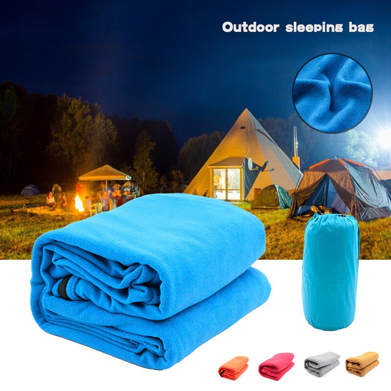 Winter fleece camping sleeping bag ultralight foldable sleeping-bag adult child hiking blanket sleepingbag outdoor sliping bag