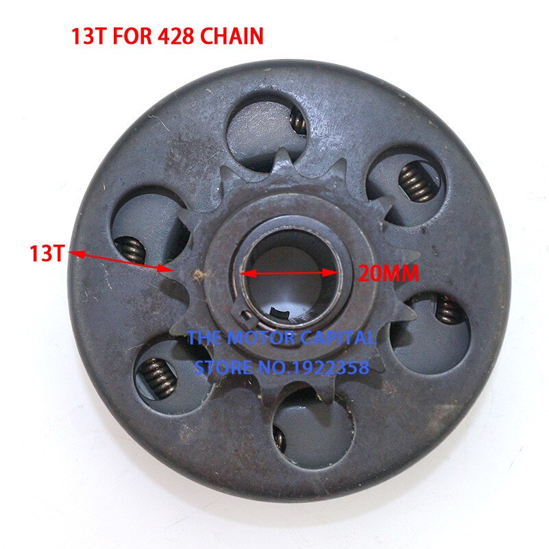 Embrague centrífugo de , 19mm /20mm, cadena de piñones de 13 dientes 428, apta para piezas de go kart,
