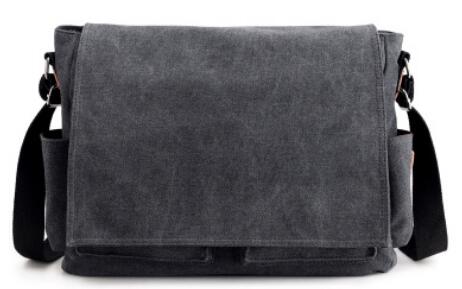 YOOFISH Women's bag canvas bag large capacity single-shoulder computer bag crossbody bag black/gray/coffee XZ-075.: Black