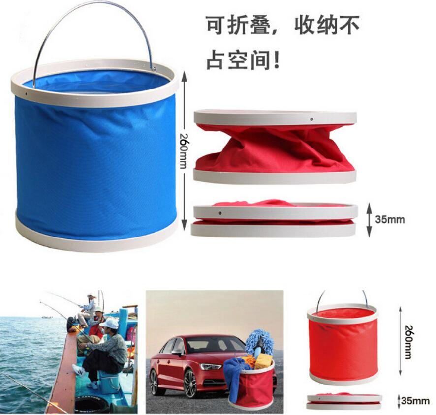 Outdoor Coating Bucket Folding Bucket Portable fishing Camping Hiking Fishing Bucket Tackle Tools camping wash water bucket
