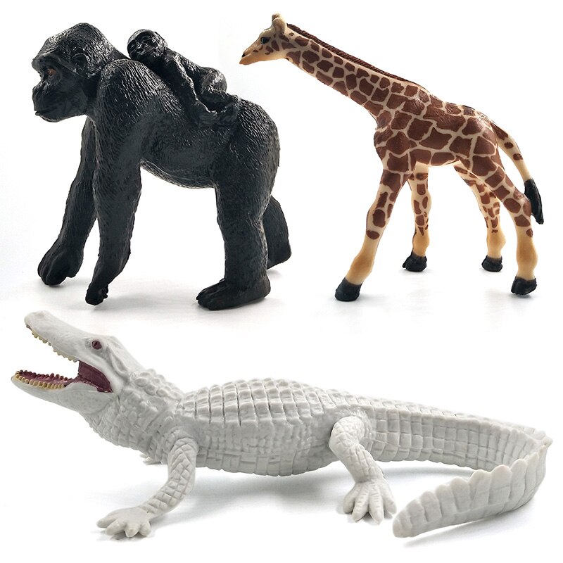 Chimpanzee Panda Crocodile blanc Koala | Modèle d'animal en forme de cygne, décoration de maison, accessoires de décoration féerique de jardin