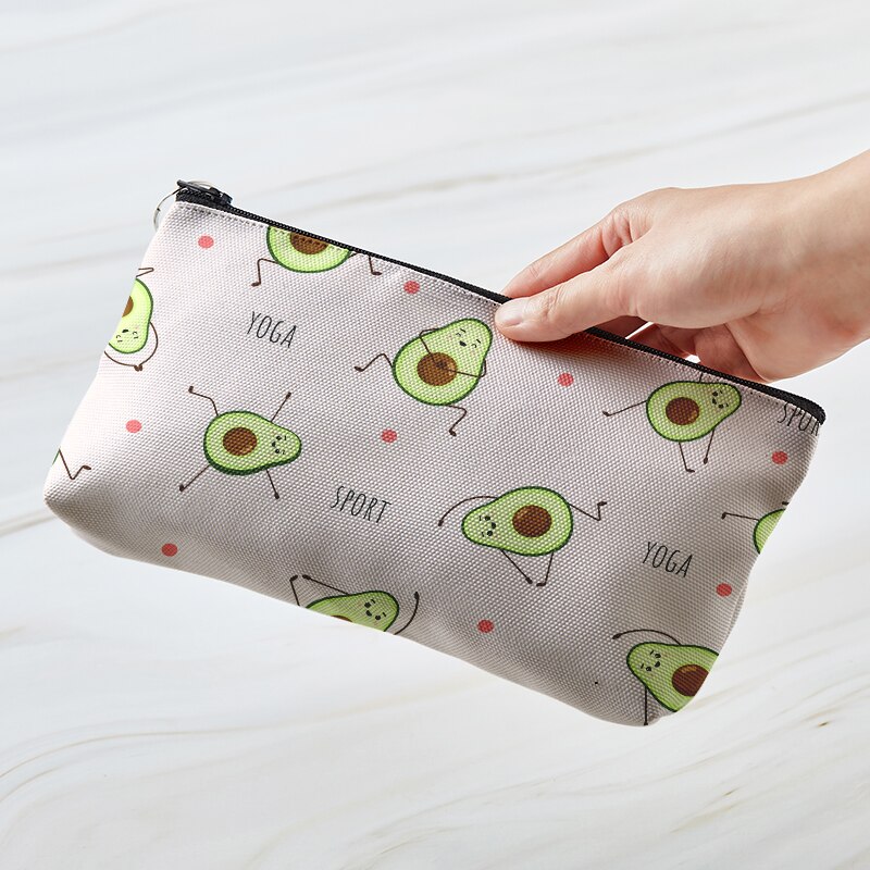 Avocado Print Pencil Case Kawaii Pen Case School Supplies Pencil Bag Large Capacity Pencil Pouch Stationery Kids: Style8