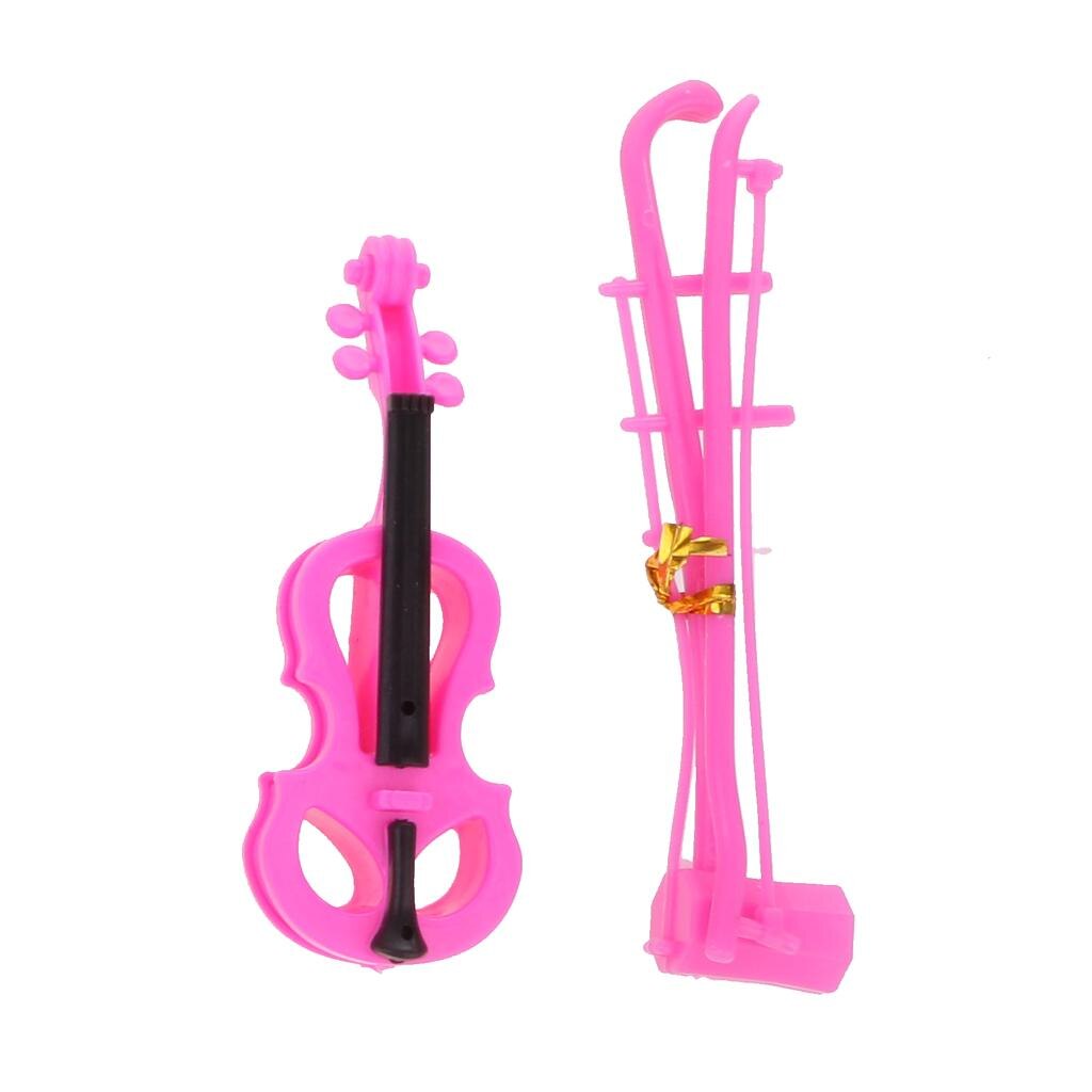 8pcs Guitar Violin Bass Musical Instrument for Dolls ROCKER 1/6 Music House Bar Accs