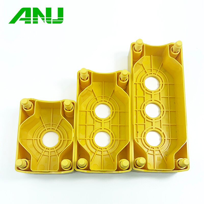 Waterproof PC+ABS 6 Hole Control Box Yellow/Gray IP66 Push Button Switch Box Suit For Emergency Stop Indicator