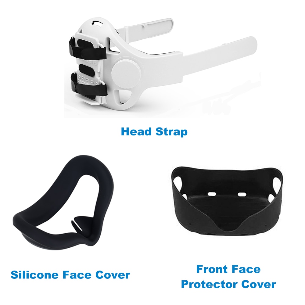 Elite Head Strap For Oculus Quest 2 VR Accessories Adjustable Oculus Quest 2 Halo Head Strap Quest 2 Strap Quest 2 Accessories: Set F