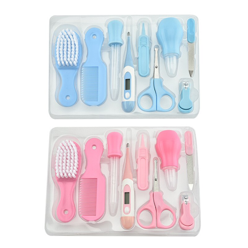 10pcs/set Baby Nail Set Portable Safety Nail Clipper Nail Care Products For Newborns Baby Health Care Nail Kit Hair Brush Set