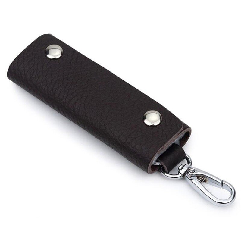 Men Key Holder Housekeeper Leather Car Key Wallets Keys Organizer Women Keychain Covers Zipper Key Case Bag Unisex Pouch Purse: Coffee B