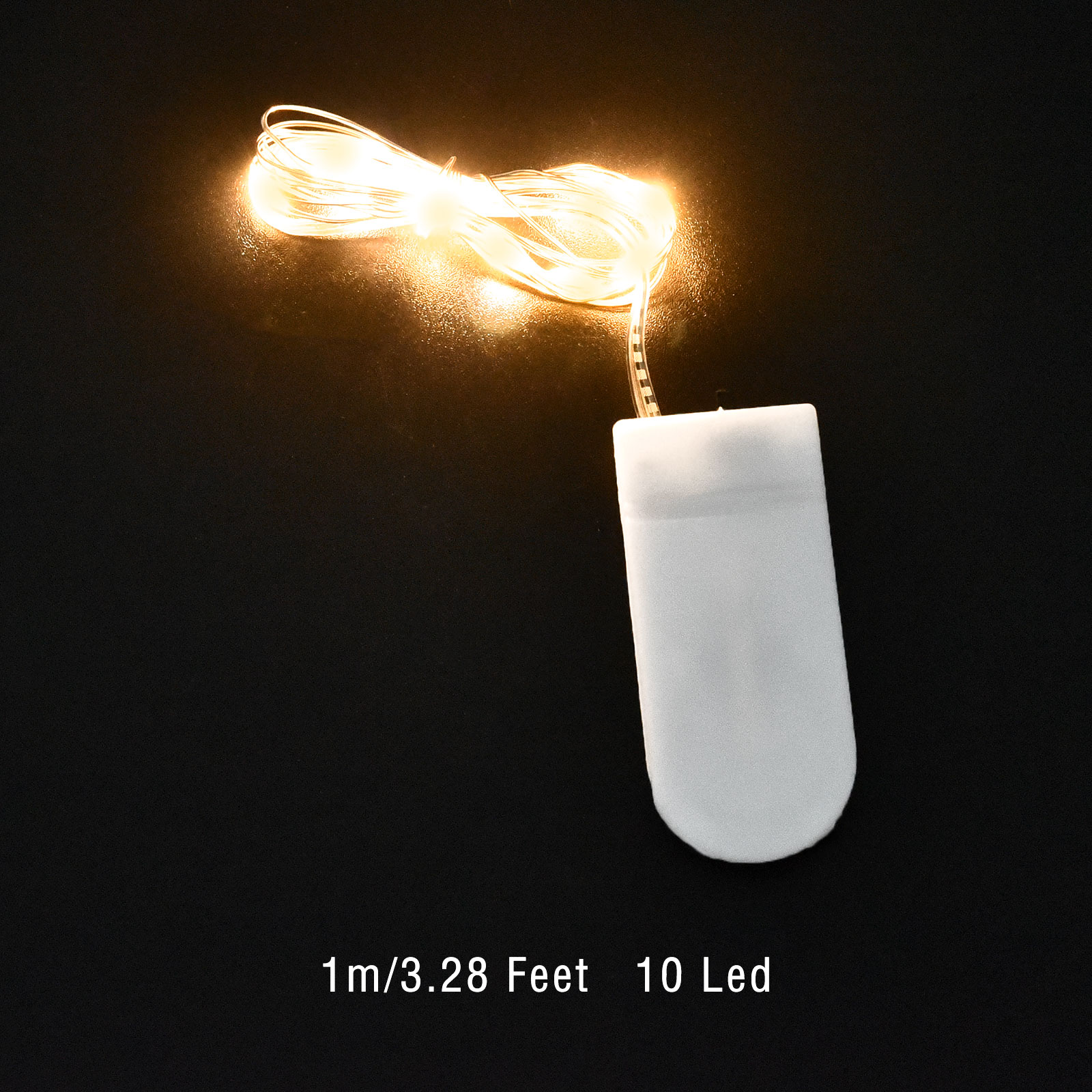 Guirlande lumineuse LED en fil de cuivre, 1/2/3M, étanche, batterie, pour bricolage, résine époxy, outils de moule, décoration de fête de noël et de mariage: WHITE