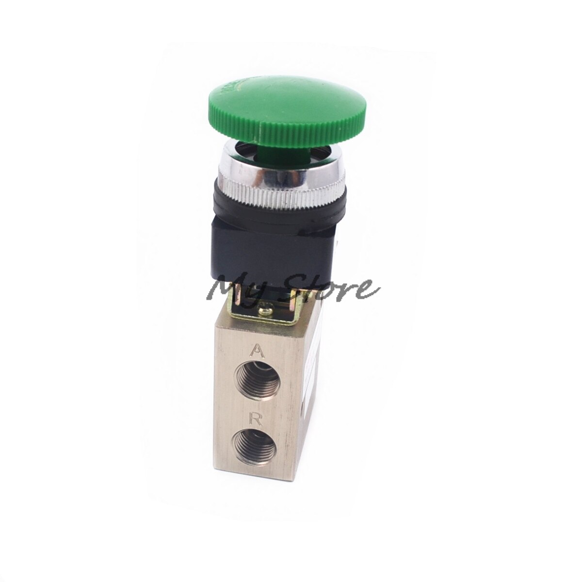Pneumatic switch 1/4" PT Green Mushroom Button 3 2 Way Pneumatic Mechanical Valve JM 322PB