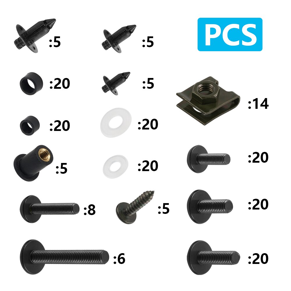 Parafusos de carenagem completa m5 m6, parafuso para suzuki sv650 sv1000 v-strom 650 1000 baneditor 400 600 gsf400 gsf1200 gs500