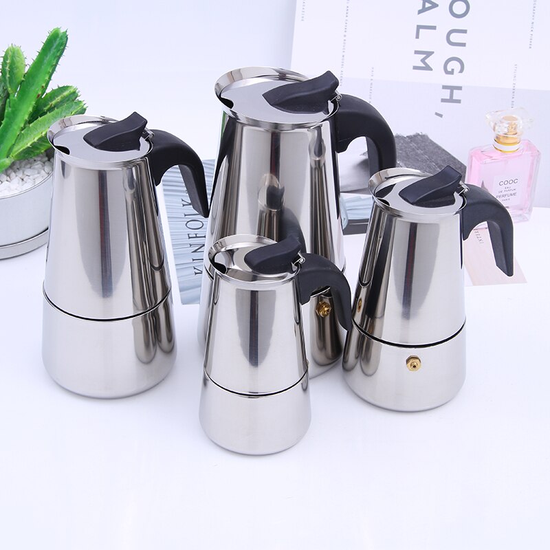 Roestvrijstalen koffiepot mokka espresso latte percolator fornuis koffiezetapparaat pot percolator drankgereedschap cafetière latte fornuis