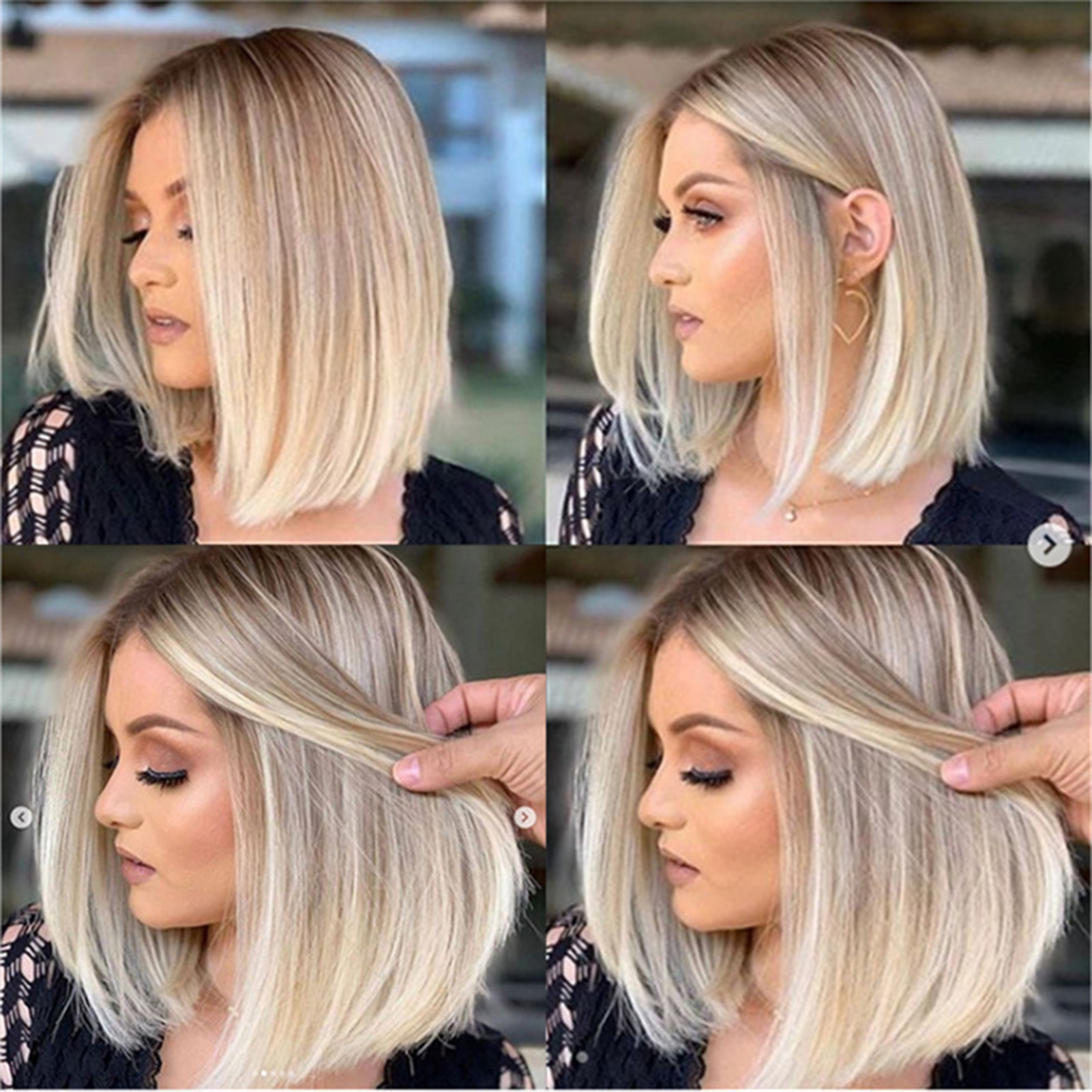 Peluca recta de estilo europeo y americano, pelo suave, transpirable, no daña, peluca inodoro para fotografía, escenario, película, cabello