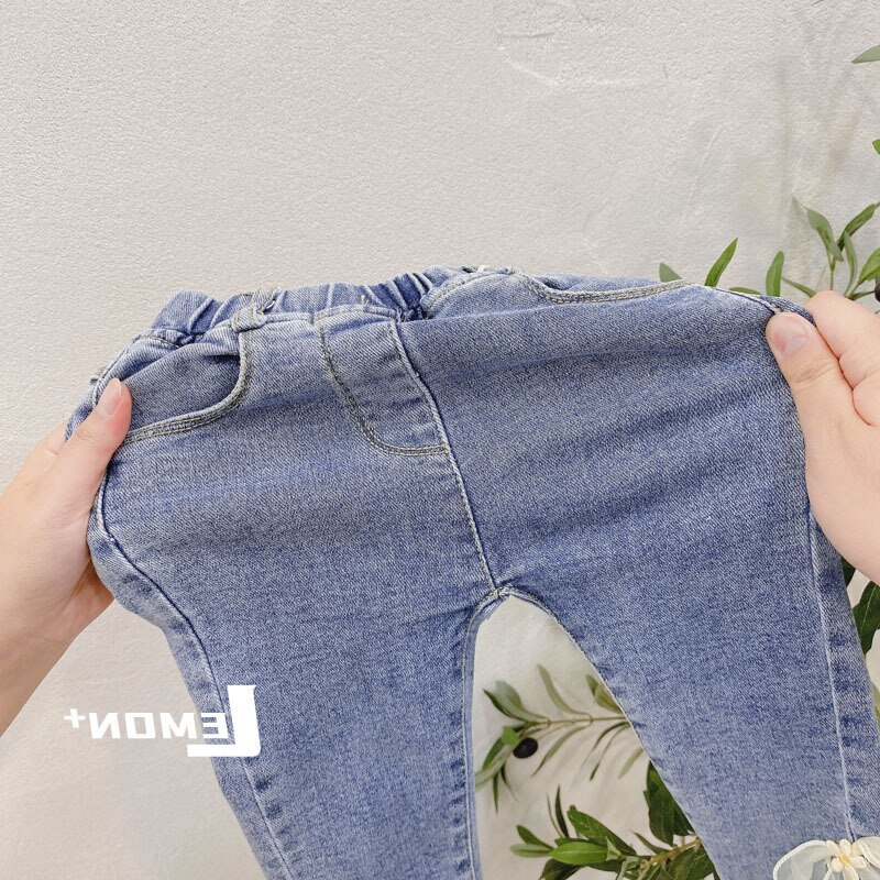 Spring Autumn Kids Girls Jeans Children Girls Pants Denim Trousers Bowknot Bottoms Girls Jeans Clothes 2 4 5 6 7 8 9Year