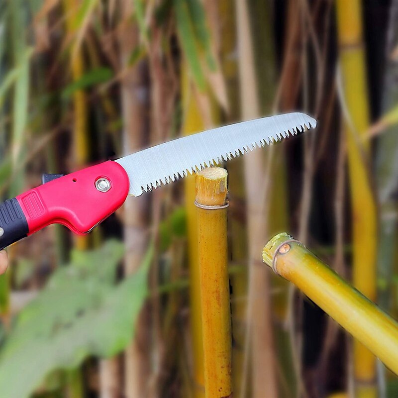 Folding Saw, with Safety Lock, Long Blade Hand Pruning Saw with Sharp and Hard Serrations and Comfortable Handle