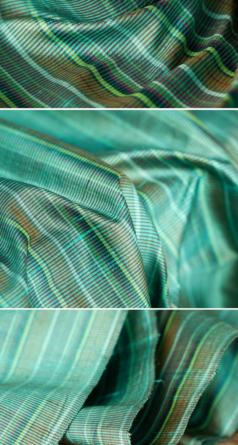 Skrædderbutik dupion stribe silke flerfarvet stiv dobbelt paladsknude farvefarvet stribet til pude thai råsilke shantung silke