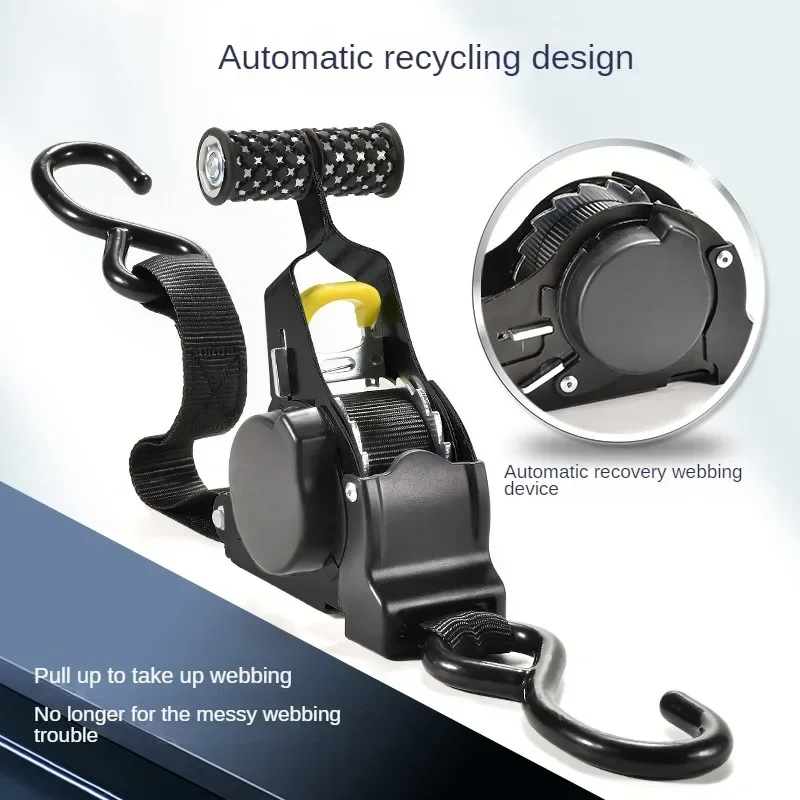 Correas automáticas para cinta de carga, cinturones retráctiles para motocicletas, correa de trinquete para carga, correa de equipaje, cinturón tensor de trinquete para coche