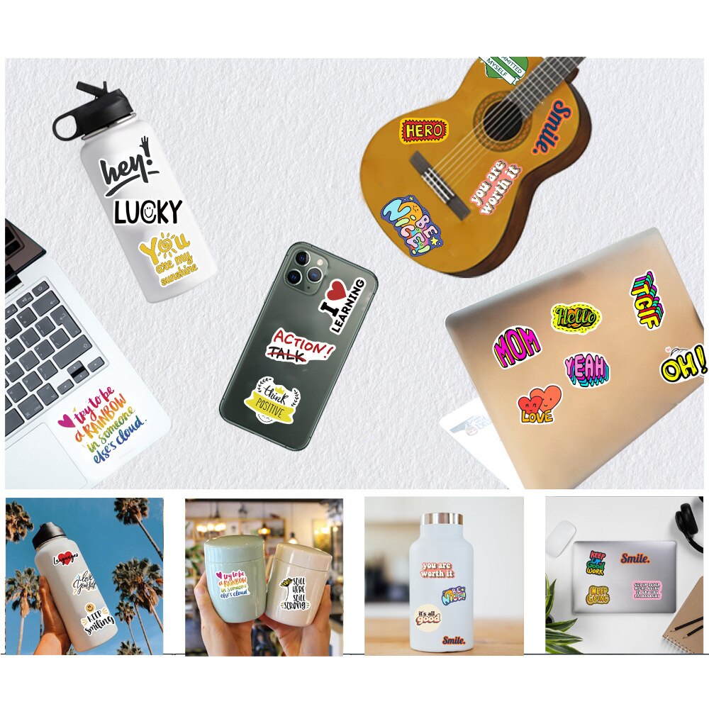 10/30/50Pcs Inspirational Engels Brief Graffiti Waterdichte Sticker Koffer Notebook Mobiele Telefoon Koelkast Helmetwholesale