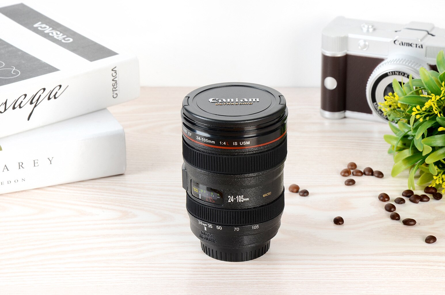 Creativa taza Canon de 400ml creativa, taza de mano, taza de café, taza de cámara de segunda generación, taza lente de cámara SLR cubierta para fotógrafo