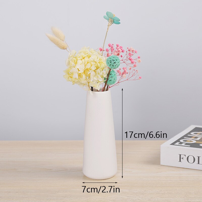 Vilead Keramik Weiß Vase nordisch Minimalismus Stil Kleine Elegante Vasen für Tisch Wohnzimmer Büro Balkon Ornamente für Hause: F