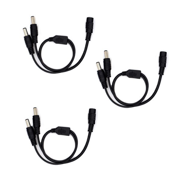 DC Splitter LED Strip 1 Female to 2 3 Male Way 5mm*2.1mm Splitter Extension White LED Strip Light Power Splitter 2,3,5Pcs/lot: 1 to 2  x 3pieces