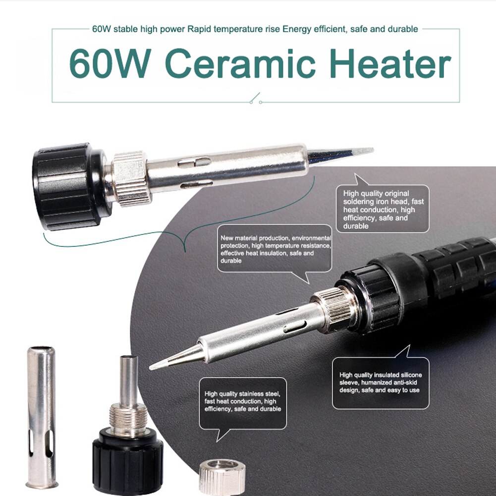 Adjustable 60W Soldering Iron Station Temperature Soldering Station Detachable Bracket Portable Electronic Solder