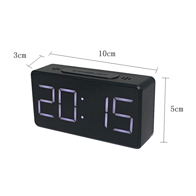 Mirror Alarm Clock LED Digital Display Electronic Time Temperature Calendar Table Alarm Clock USB Charging Student Desk Clocks