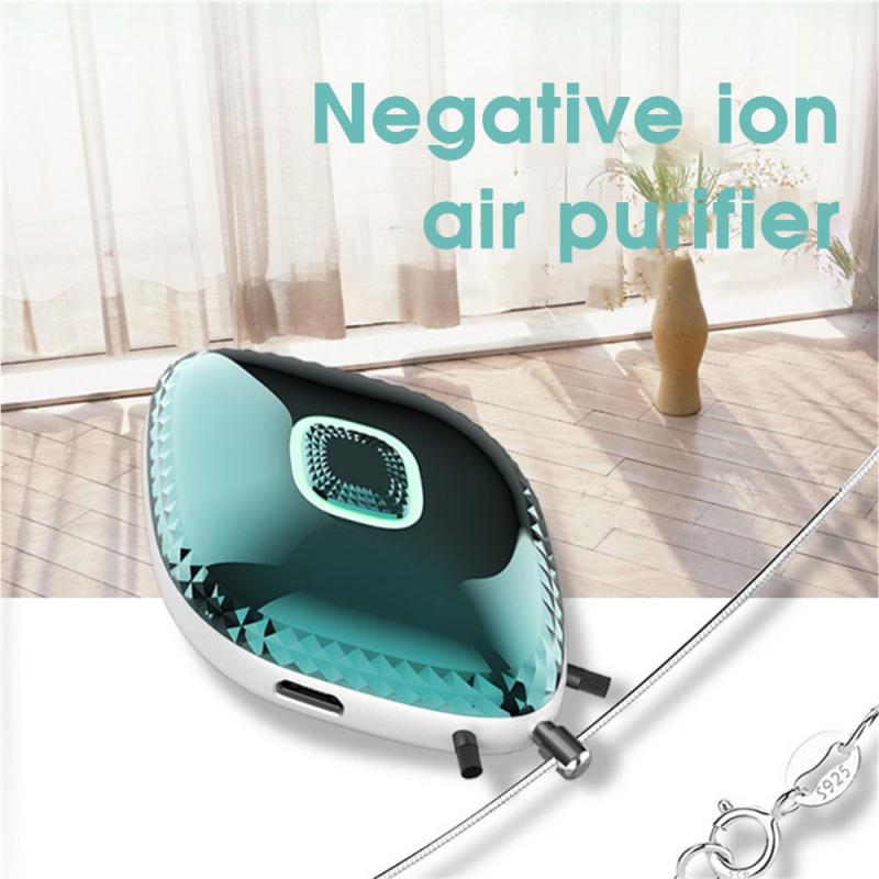 Purificador de aire portátil USB, ionizador negativo de anión, collar limpiador de aire, liberación de 10 millones de iones negativos seguro